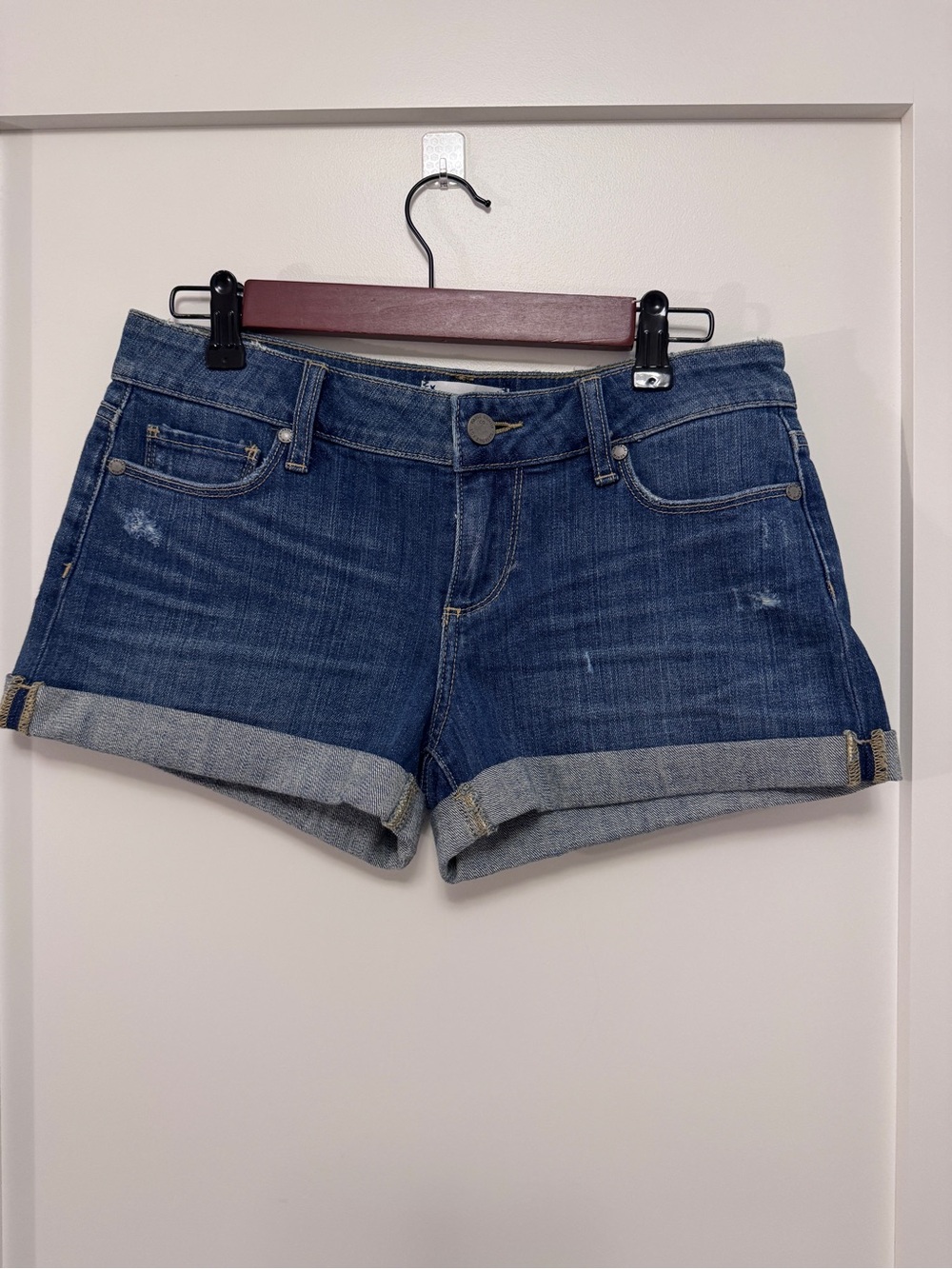 Paige Anthropologie Jean Short Women’s 26 Cuffed Distressed Rolled-Hem Denim